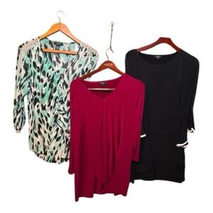 BUNDLE Alfani Lot of 3 Women's Stylish Tunic Blouse Tops & Dress Large